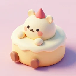 isometric 3 d chubby cute cake, smoth 3 d illustration, cinematic matte painting, soft render, servando lupini, handpaint texture, blender, 3 dcoat