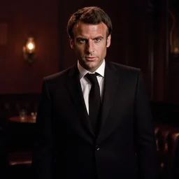 Emmanuel Macron in the Gothic nightclub in American Psycho (1999)