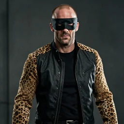 jason statham as masked jaguar hero, by ismail inceoglu
