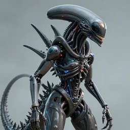 a cybernetic female humanoid hybrid of a xenomorph and godzilla trending on artstation deviantart pinterest detailed realistic high resolution hd 8 k
