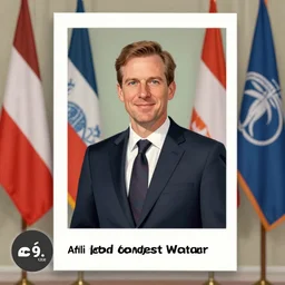 a man in a suit and tie standing in front of flags, a character portrait by arlington nelson lindenmuth, reddit contest winner, private press, character, contest winner, adafruit - c 9. 0