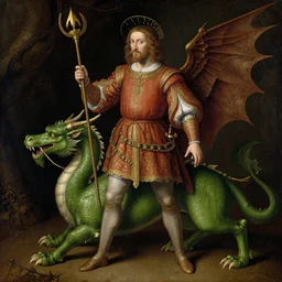st george and the dragon painted by hieronymus bosch, detailed digital art, trending on Artstation