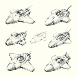 sharp spaceship sketches by studio ghibli, isometric