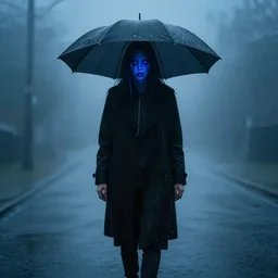 photograph of an rainy day by chris raimo art, scary, blue lights, 1 9 1 6, fog, atmospheric