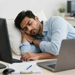vinod dreaming about big salary hike while sleeping at work