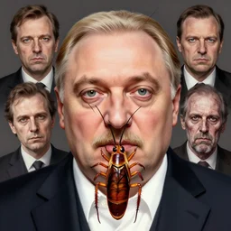aleksandr lukashenko, is cockroach,, horror by donato giancola and greg rutkowski and wayne barlow and zdzisław beksinski, realistic face, digital art