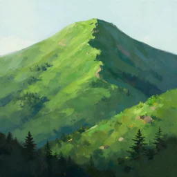 beautiful green mountain, by jeremy mann, by greg rutkowski, by noah bradley, digital painting