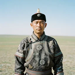 a mongolian cyborg, portrait, 3 5 mm film, by martin parr