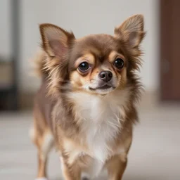 cute brown long haired chihuahua