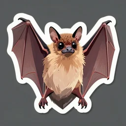 close - up fruit bat, digital art, high quality, illustration, sticker,