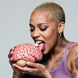 Doja cat zombie eating a brain