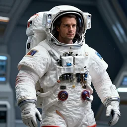 epic professional digital art of stunningly handsome male starship astronaut in spacesuit by leesha hannigan, iris van herpen, artstation, cgsociety, wlop, epic, much wow, much detail, gorgeous, detailed, masterpiece