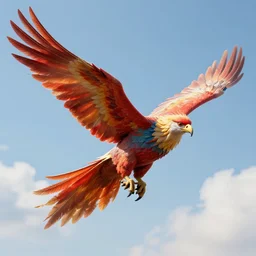 a 3 d phoenix flying in the sky, super detailed detail, hyperrealism, c 4 d, ultra - realistic by greg rutkowski and szymon biernacki, trending on artstation