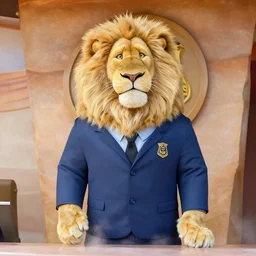 albino lion in suit from zootopia