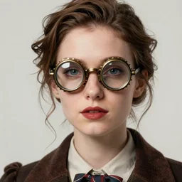 Portrait of a beautiful woman wearing steampunk glasses, hyper detailed, photorealistic, digital art, trending on ArtStation