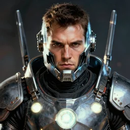 the doomslayer with glowing armor as a realistic scifi cyberpunk knight, closeup portrait art by donato giancola and greg rutkowski, vintage retro scifi, realistic face, digital art, trending on artstation, symmetry!!