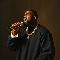 kanye west rapping painted by johannes vermeer