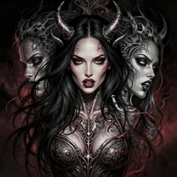 symmetry!! gantz portrait of megan fox as a tattoo model, unholy, intricate, highly detailed, dynamic lighting, digital art, digital painting, artstation, terence nielsen, sharp focus, illustration, art by artgerm and greg rutkowski and moebius, 8 k