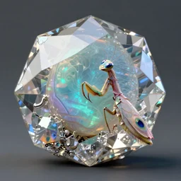 an extremely high quality octane render of a crystallised cybertronic cyberpunk massive polished gemstone made of opal labradorite moldavite petalite specimen, peacock mantis shrimp colors, glittering, highly detailed, highly polished, reflective, specular, complimentary colors, 8 k, hd photo, reflections, shimmering, sharp edges, crisp