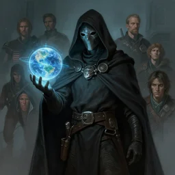 creator of worlds wearing a cloak, masked, and holding a holographic planet projection in his hand, detailed, sci - fi, digital painting, artstation, sharp focus, illustration, ominous, artgerm, syd mead, tomasz alen kopera, peter mohrbacher, donato giancola, joseph christian leyendecker, wlop, frank frazetta