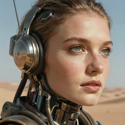 diesel punk cyborg, face, portrait close - up, detailed, in the desert | coherence | art by moebius and jean giraud