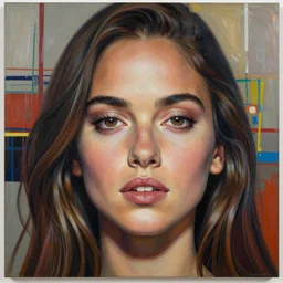portrait of ana de armas, close up, wide angle, ultra realistic, intricate details, highly detailed, abstract art piece by gaston bussiere, craig mullins, j. c. leyendecker 8 k