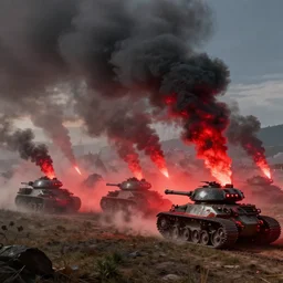 nature being invaded by huge smoking war machines which emit a red light, made by stanley artgerm lau, wlop, rossdraws, artstation, cgsociety, concept art, cgsociety, octane render, trending on artstation, artstationhd, artstationhq, unreal engine, 4 k, 8 k,