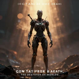 now i am become death, the destroyer of worlds award winning masterpiece octane render cinematic by album artwork anamorphic bokeh christopher balaskas trending on artstation