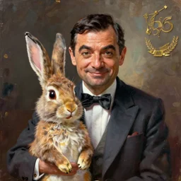 portrait of mr. bean as roger rabbit big chungus painted by greg rutkowski