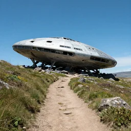 photo of the hiking trail to the crashed alien spaceship, crashed alien spaceship, spacecraft, science