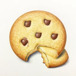 a crayon drawing of a cookie eating a cookie