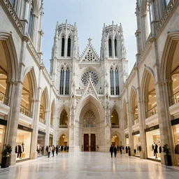 shopping mall in the style of a gothic cathedral
