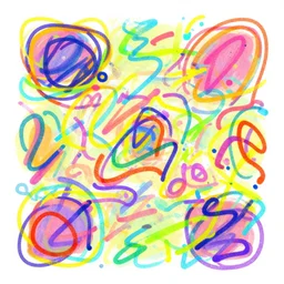 abstract doodles, colorful, vibrant, squiggly lines, trending on artstation
