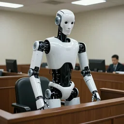 a humanoid robot in court for a horrific crime.