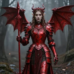 Gothic elf princess in red dragon armor by Konstantin Razumov H 832