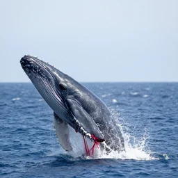 a whale jumping out of vomit