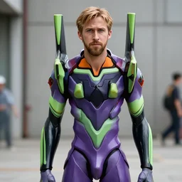 Cosplay photography of Ryan Gosling as Shinji Ikari from Neon Genesis Evangelion