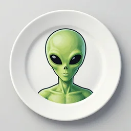 alien food on a plate from above