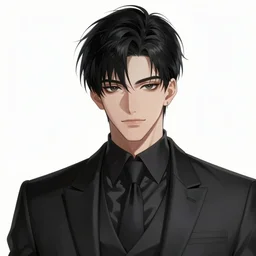 beautiful male necromancer in black suit, anime key visual, highly detailed, smooth, attarctive face, sharp focus, concept art, character design, style by shumolly and monable and artgerm and greg rutkowski and jo chen and pilyeon and ruan jia