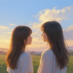space dream, volumetric lighting, dew, spring evening, clear weather, ( few clouds ), realistic illustration, golden hour, perfectly shaded, soft painting, art by krenz cushart and wenjun lin