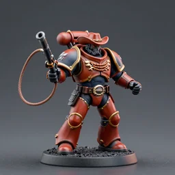 8 0 mm resin detailed miniature of a warhammer 4 0 k space marine cowboy, wearing space marine primaris cowboy armor, six shooter lasso, product introduction photos, 4 k, full body character resin model,
