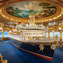 the size of an ocean liner, ornamented and plush, came the great gold and crystal and ivory car of the space elevator. beneath the dome on the car's ceiling, he could see the ponds and formularies painting by william higginson, kopera, anton fedeev