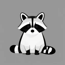 minimalist vector art of a raccoon