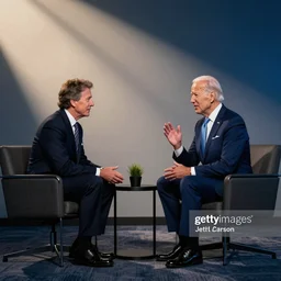 Johnny Carson interviewing Joe Biden , getty images