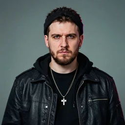 glitchcore portrait of a harcore slavic gopnik, realistic