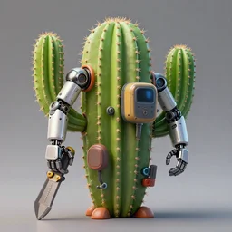 Close up shot.3d hard surface design, octane rendered, robotic bionic Technical Cactus design, hardops, box cutter, artstation trending, wow, 8k, edon guraziu