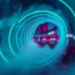 spiral lines, minimalistic, extreme wide angle, curved perspective, digital art, chubby, subsurface scattering, indoor casino, by anton fadeev, dr, seuss, spiral smoke, artstation, neon