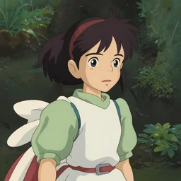 small beautiful fairy with blue eyes, in the style of studio ghibli