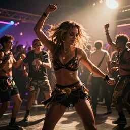 a photo of lneny kravitz dancing in a rave party