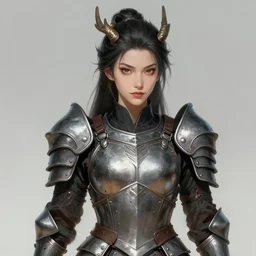portrait of dragon lady dressed in armor, digital painting, artstation, concept art, illustration, by ken saito, lya pilnev, siwoo kim, christophe young, anna podedworna, yin zhen chu, zeronis, magdalena radziej,